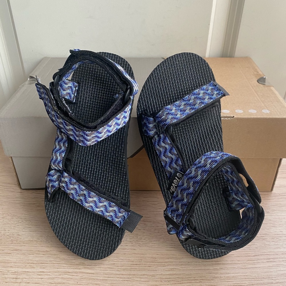 TEVA SANDALS Kids Strap Shoes Blue/Black - SZ 2